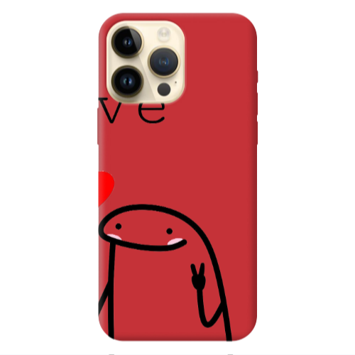 Apple iPhone 13 Pro Max Love 2 Red Colored Silicone TPU Θήκη
