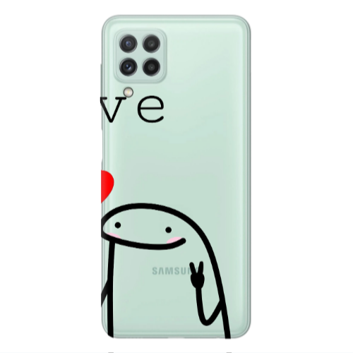 Samsung A22 4G Love 2 Transparent Silicone TPU Θήκη