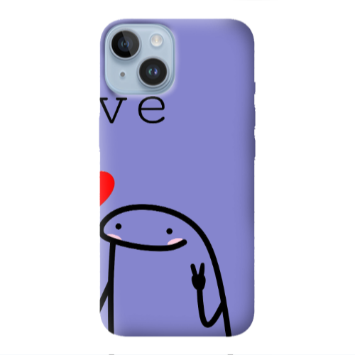 Apple iPhone 14  Love 2 Purple Colored Silicone TPU Θήκη