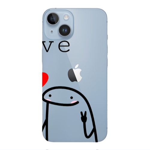 Apple iPhone 14  Love 2 Transparent Silicone TPU Θήκη