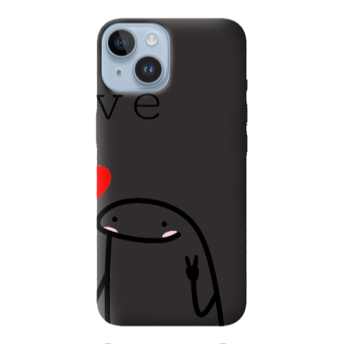 Apple iPhone 14  Love 2 Black Colored Silicone TPU Θήκη