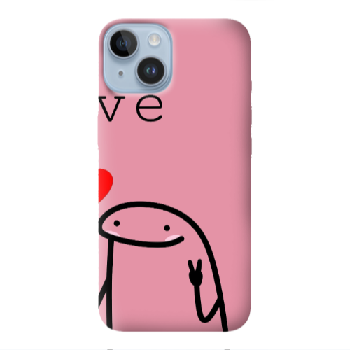 Apple iPhone 14 Plus Love 2 Pink Colored Silicone TPU Θήκη