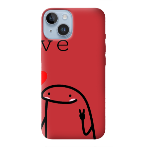 Apple iPhone 14 Plus Love 2 Red Colored Silicone TPU Θήκη