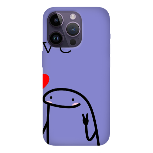 Apple iPhone 14 Pro  Love 2 Purple Colored Silicone TPU Θήκη