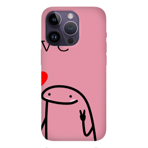 Apple iPhone 14 Pro  Love 2 Pink Colored Silicone TPU Θήκη