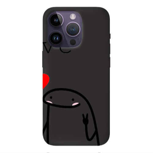 Apple iPhone 14 Pro  Love 2 Black Colored Silicone TPU Θήκη