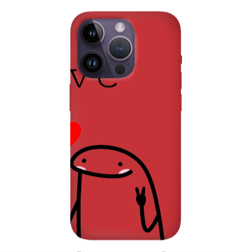 Apple iPhone 14 Pro Max Love 2 Red Colored Silicone TPU Θήκη