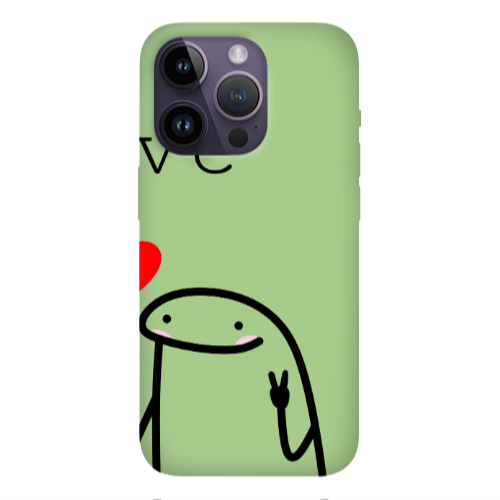 Apple iPhone 14 Pro Max Love 2 Light Green Colored Silicone TPU Θήκη