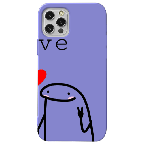Apple iPhone 13 Pro Love 2 Purple Colored Silicone TPU Θήκη