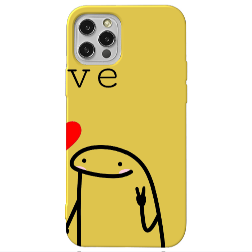 Apple iPhone 13 Pro Love 2 Yellow Colored Silicone TPU Θήκη