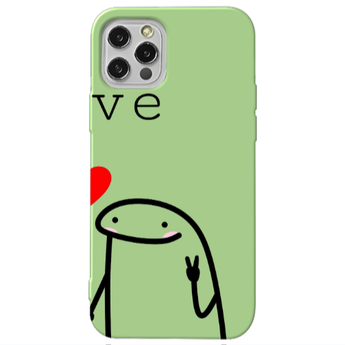 Apple iPhone 12 Pro Love 2 Light Green Colored Silicone TPU Θήκη
