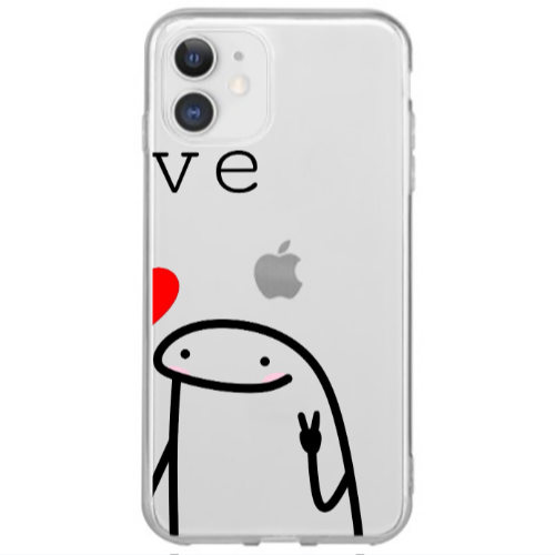 Apple iPhone 12 Mini Love 2 Transparent Silicone TPU Θήκη