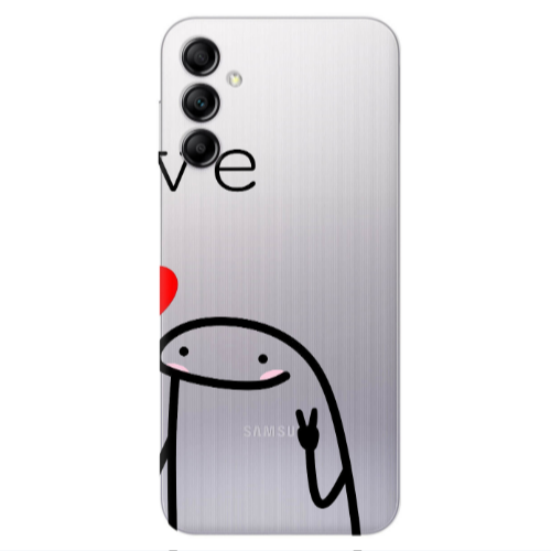 Samsung A14 5G Love 2 Transparent Silicone TPU Θήκη