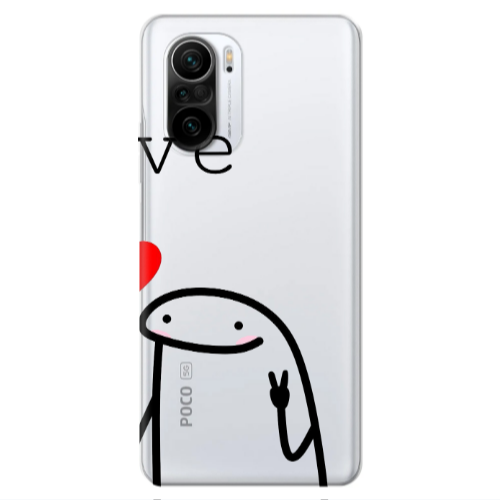 Xiaomi Poco F3 Love 2 Transparent Silicone TPU Θήκη