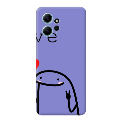 Xiaomi Redmi Note 12 4G Love 2 Purple Colored Silicone TPU Θήκη