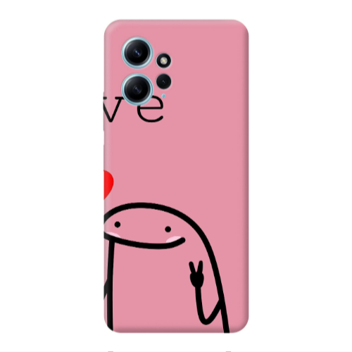 Xiaomi Redmi Note 12 4G Love 2 Pink Colored Silicone TPU Θήκη