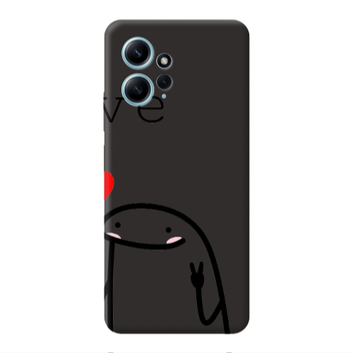 Xiaomi Redmi Note 12 4G Love 2 Black Colored Silicone TPU Θήκη