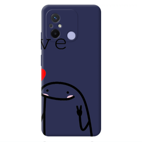 Xiaomi Redmi 12C Love 2 Dark blue Colored Silicone TPU Θήκη