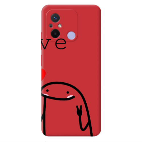 Xiaomi Redmi 12C Love 2 Red Colored Silicone TPU Θήκη