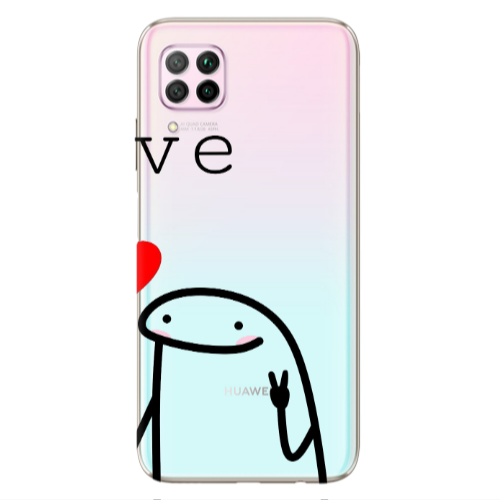 Huawei P40 Lite Love 2 Transparent Silicone TPU Θήκη