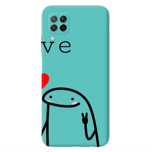 Huawei P40 Lite Love 2 Turquoise Colored Silicone TPU Θήκη