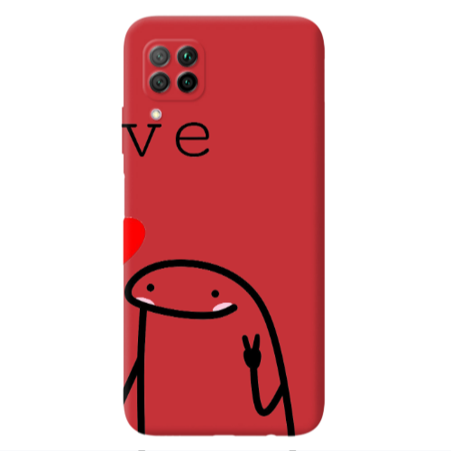 Huawei P40 Lite Love 2 Red Colored Silicone TPU Θήκη