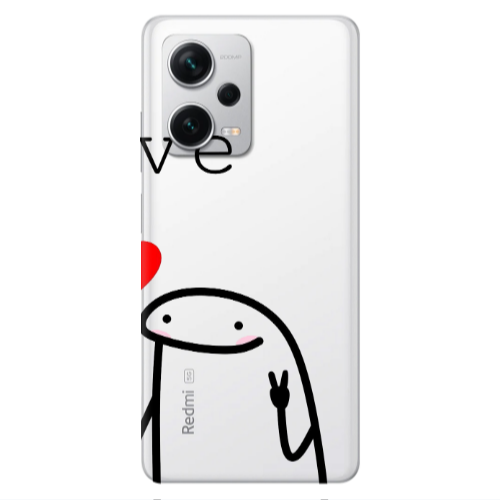 Xiaomi Redmi Note 12 5G Love 2 Transparent Silicone TPU Θήκη