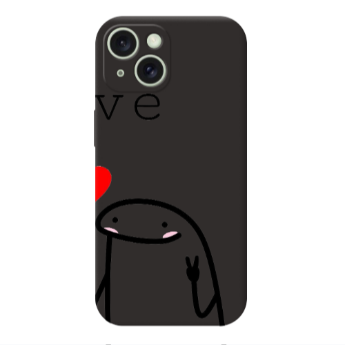Apple iPhone 15 Love 2 Black Colored Silicone TPU Θήκη