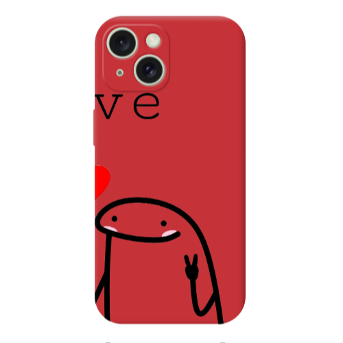 Apple iPhone 15 Love 2 Red Colored Silicone TPU Θήκη