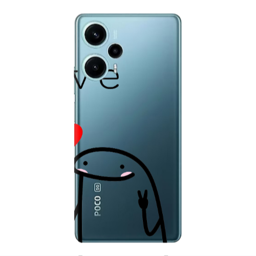 Xiaomi Poco F5 Love 2 Transparent Silicone TPU Θήκη