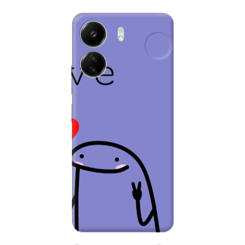 Xiaomi Redmi 13C Love 2 Purple Colored Silicone TPU Θήκη