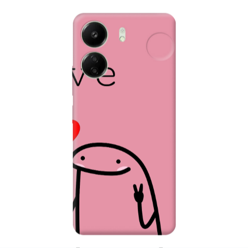 Xiaomi Redmi 13C Love 2 Pink Colored Silicone TPU Θήκη