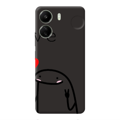 Xiaomi Redmi 13C Love 2 Black Colored Silicone TPU Θήκη