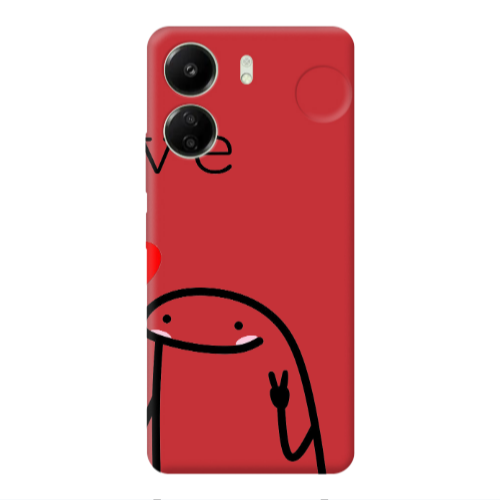 Xiaomi Redmi 13C Love 2 Red Colored Silicone TPU Θήκη