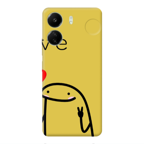 Xiaomi Redmi 13C Love 2 Yellow Colored Silicone TPU Θήκη