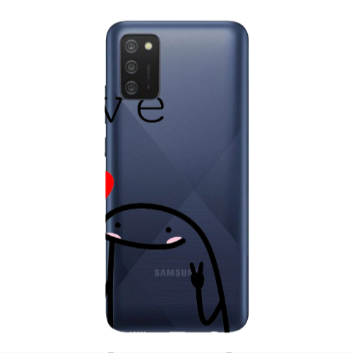 Samsung A02s Love 2 Transparent Silicone TPU Θήκη