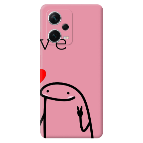 Xiaomi Poco X5 Love 2 Pink Colored Silicone TPU Θήκη