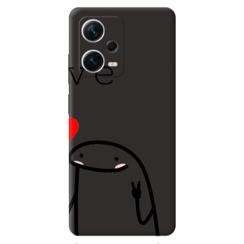 Xiaomi Poco X5 Love 2 Black Colored Silicone TPU Θήκη