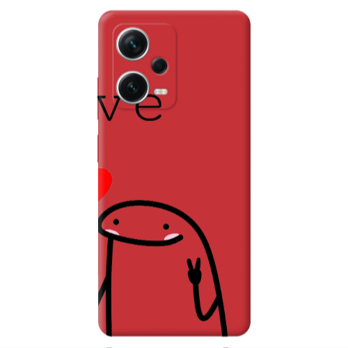 Xiaomi Poco X5 Love 2 Red Colored Silicone TPU Θήκη
