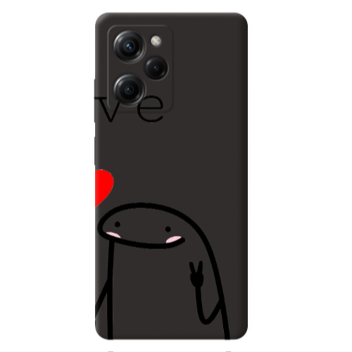 Xiaomi Poco X5 Pro Love 2 Black Colored Silicone TPU Θήκη
