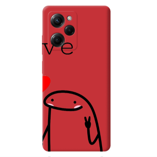 Xiaomi Poco X5 Pro Love 2 Red Colored Silicone TPU Θήκη