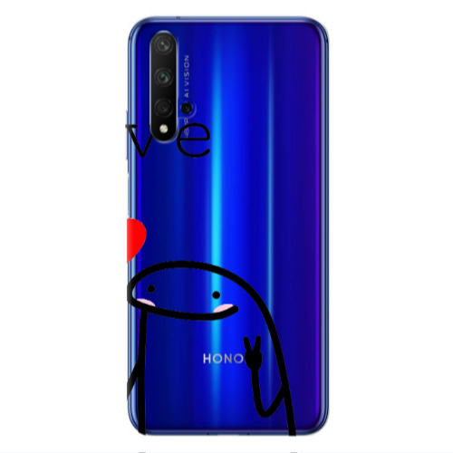 Huawei Nova 5 T Love 2 Transparent Silicone TPU Θήκη