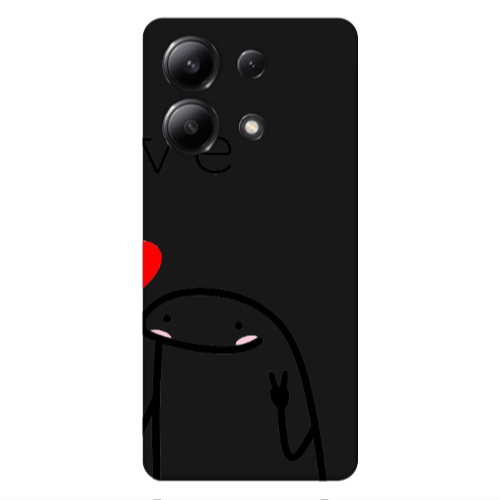 Xiaomi Redmi Note 13 4G Love 2 Black Colored Silicone TPU Θήκη