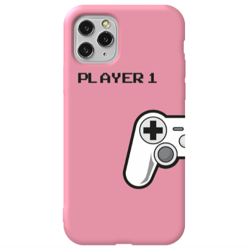 Apple iPhone 11 Pro Player 1 Pink Colored Silicone TPU Θήκη