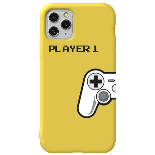 Apple iPhone 11 Pro Player 1 Yellow Colored Silicone TPU Θήκη