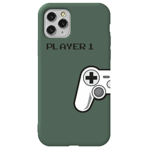 Apple iPhone 11 Pro Player 1 Dark Green Colored Silicone TPU Θήκη