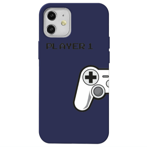 Apple iPhone 12 Player 1 Dark blue Colored Silicone TPU Θήκη