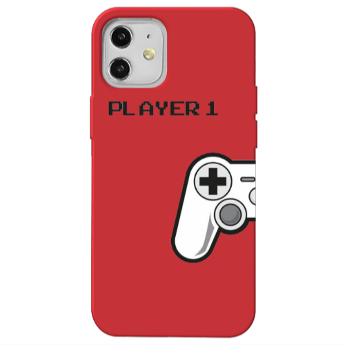 Apple iPhone 12 Player 1 Red Colored Silicone TPU Θήκη