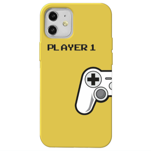 Apple iPhone 12 Player 1 Yellow Colored Silicone TPU Θήκη