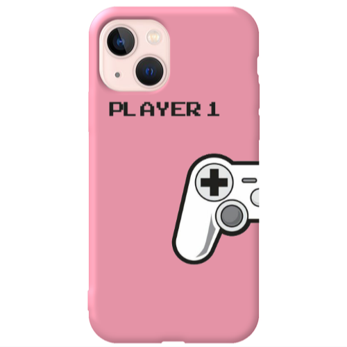 Apple iPhone 13 Player 1 Pink Colored Silicone TPU Θήκη